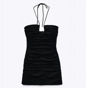Zara Black Draped Mini Dress